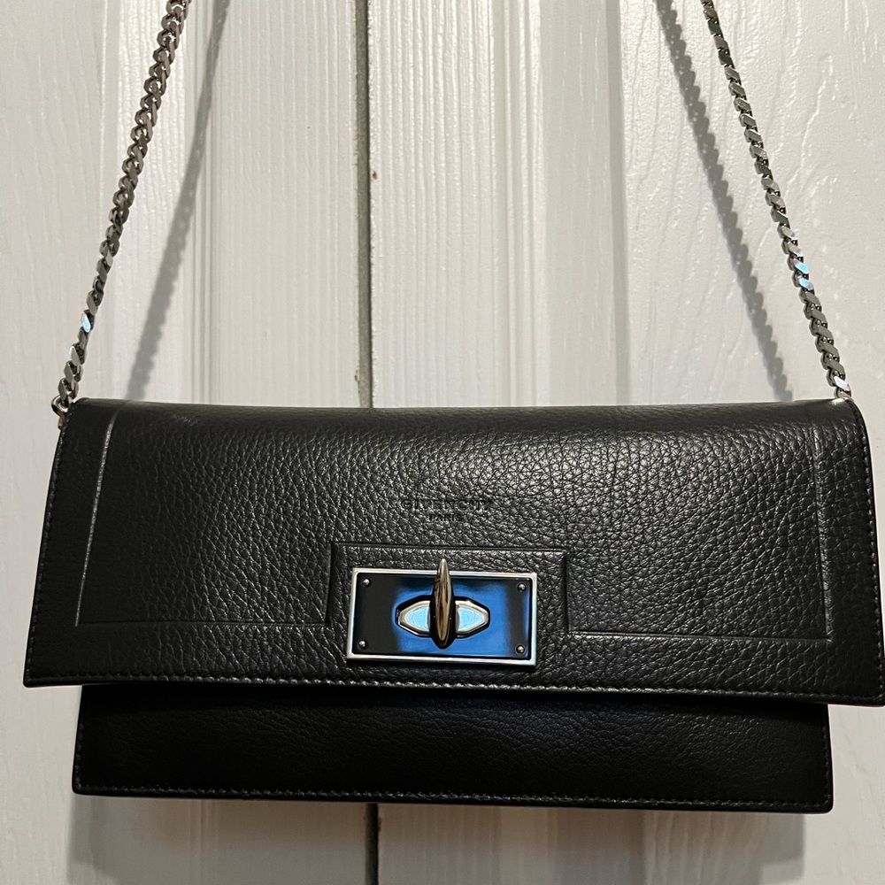 Givenchy Shoulder leather bag with strap. Black